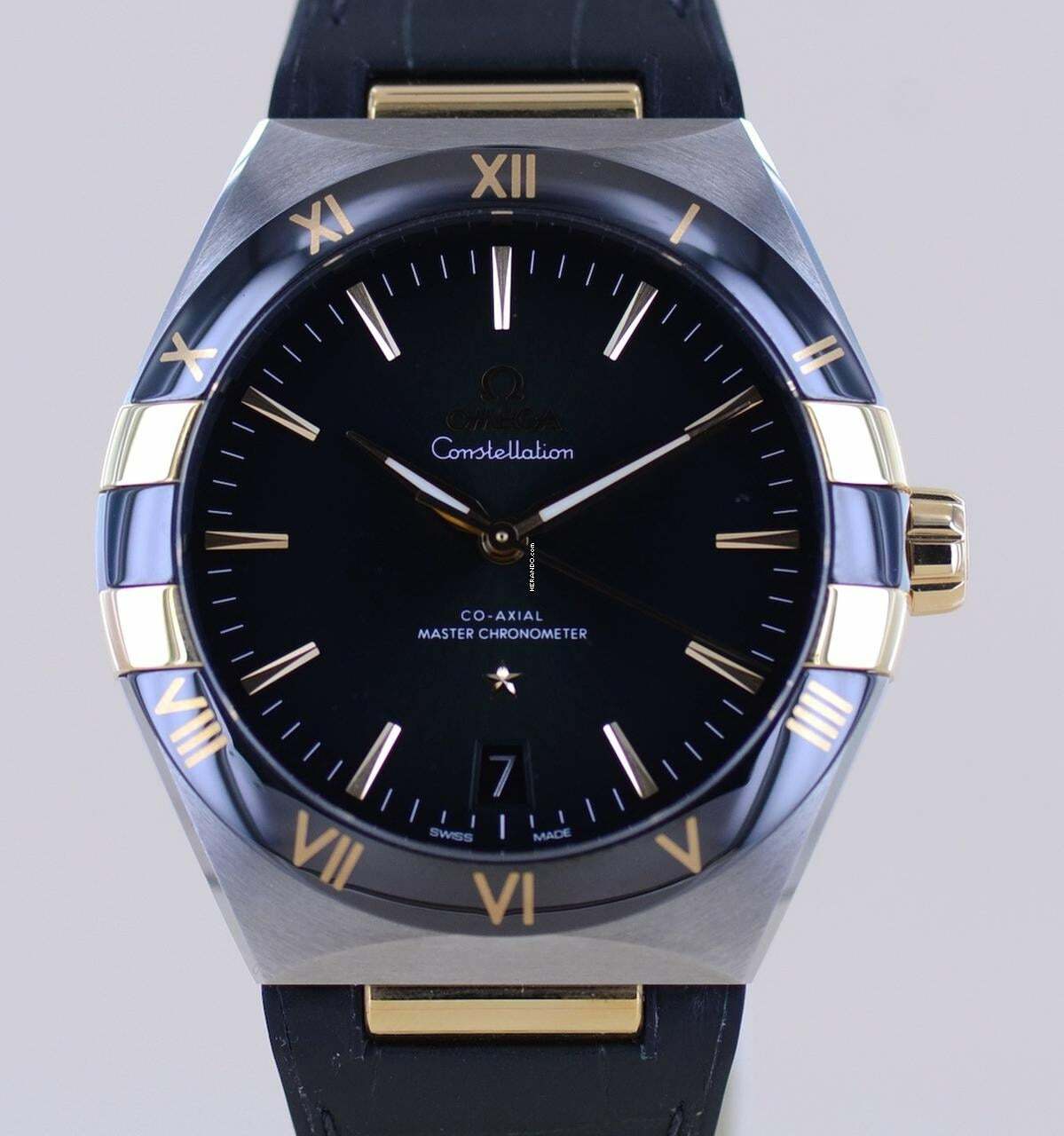 Omega Constellation 41mm Black Gold Ceramic Green Dial Chronometer B+P