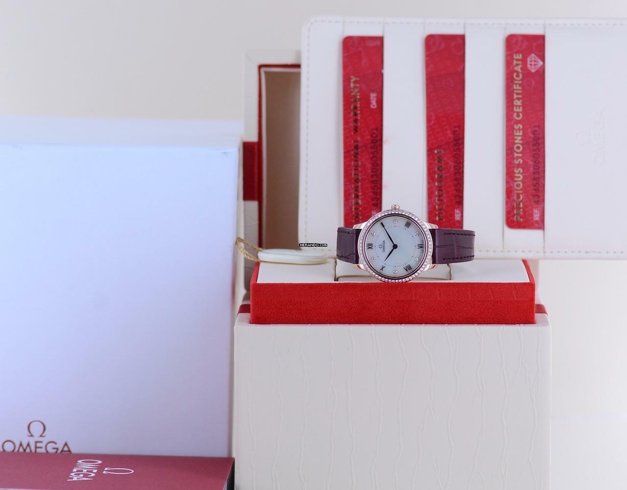 Omega De Ville Prestige Sednagold MOP Dial Lady Rosé Diamond B+P Neu