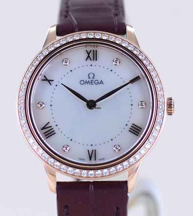  Omega De Ville Prestige Sednagold MOP Dial Lady Rosé Diamond B+P Neu 