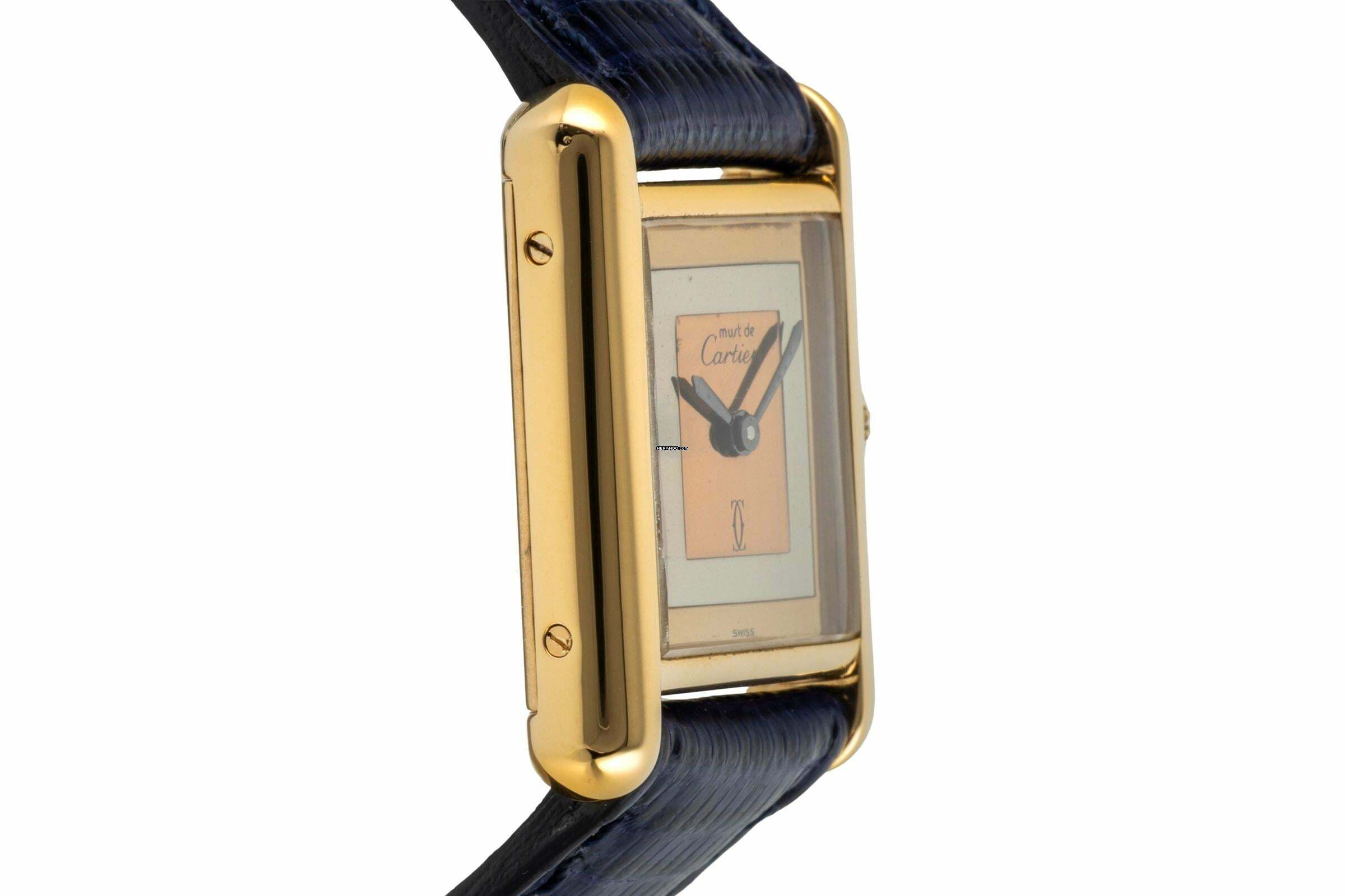 Thumbnail von Cartier Tank Vermeil PM Vermeil Trinity 925 Silber small Damenuhr Ref. 3 Klassiker