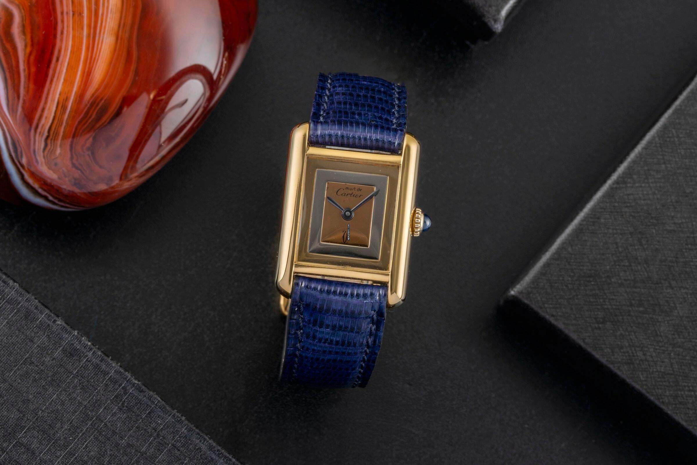 Thumbnail von Cartier Tank Vermeil PM Vermeil Trinity 925 Silber small Damenuhr Ref. 3 Klassiker