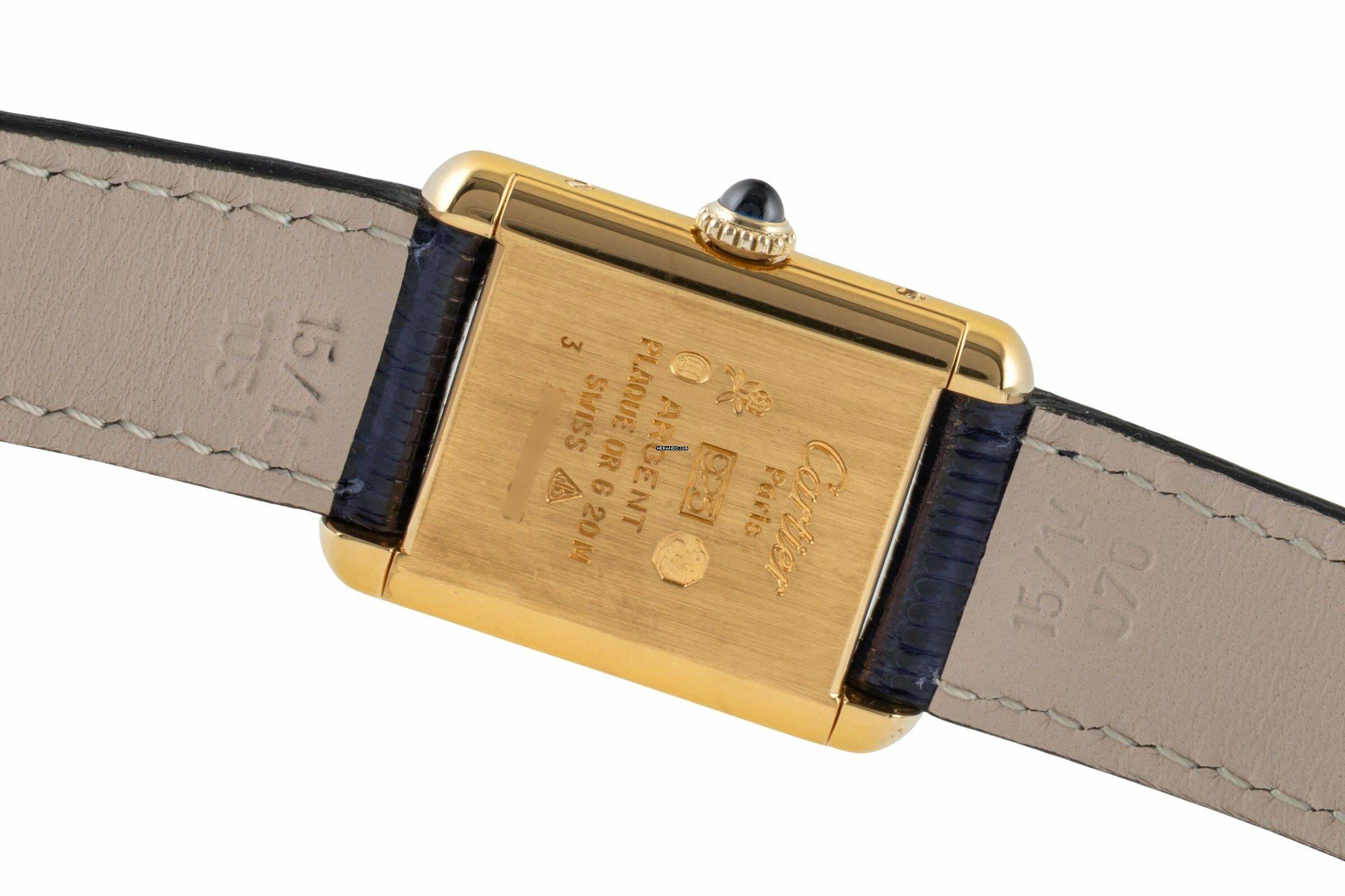 Thumbnail von Cartier Tank Vermeil PM Vermeil Trinity 925 Silber small Damenuhr Ref. 3 Klassiker