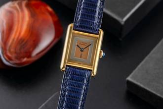 Thumbnail von Cartier Tank Vermeil PM Vermeil Trinity 925 Silber small Damenuhr Ref. 3 Klassiker
