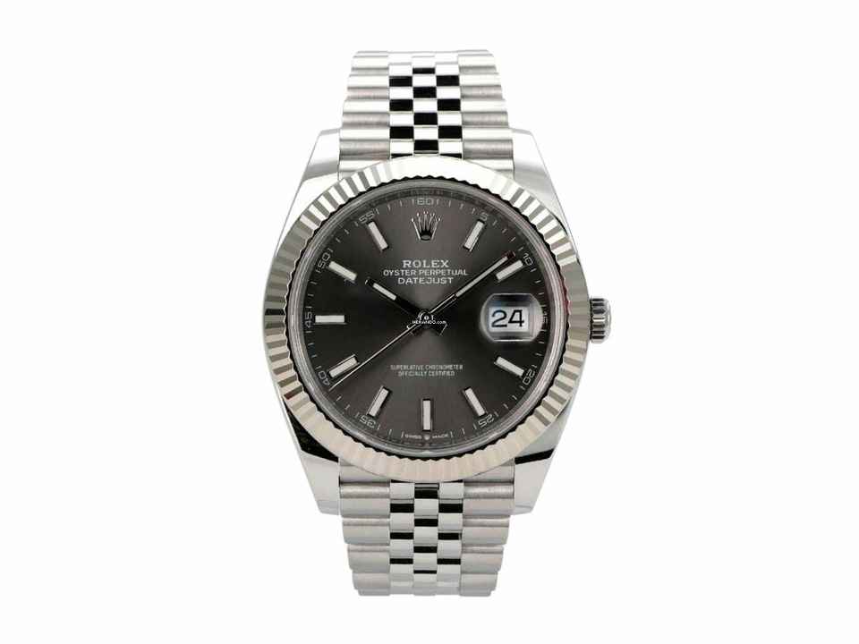  Rolex Datejust 41 Edelstahl Weißgold 126334 Rhodium Jubile-Band 