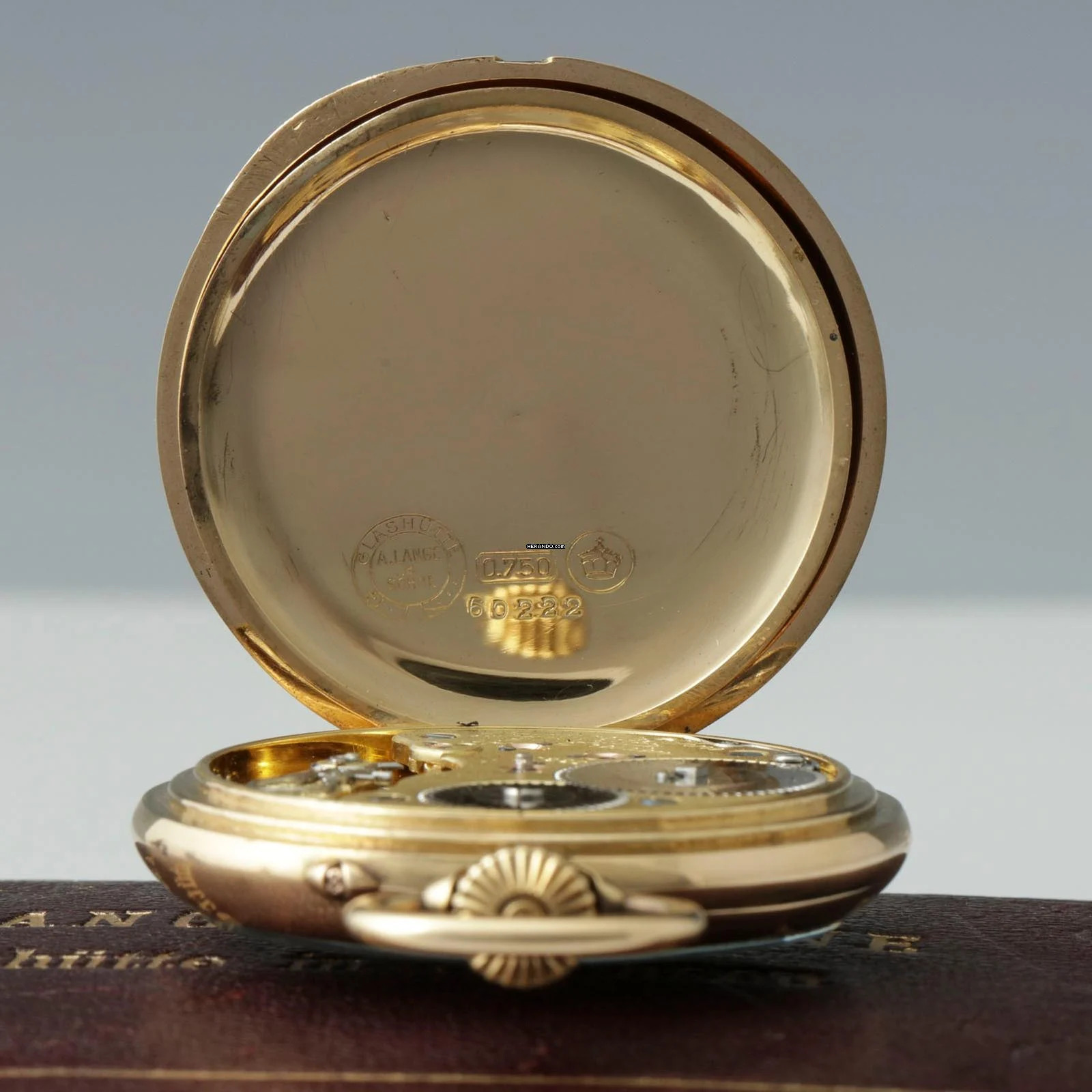 Thumbnail von A. Lange & Söhne Qualität 1A 18k Gold Taschenuhr-Original Etui und Zertifikat 1907 BOX and Pappers