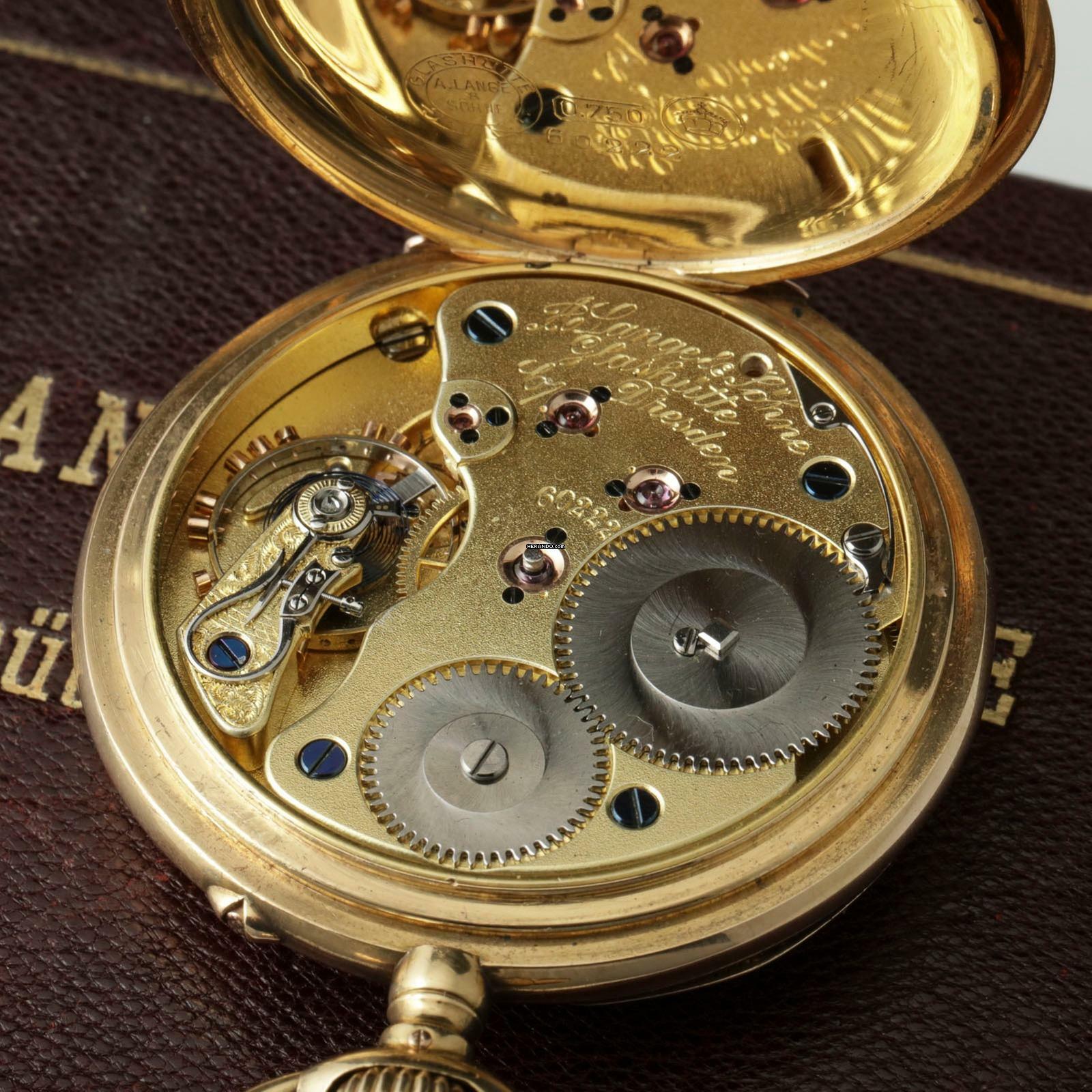 Thumbnail von A. Lange & Söhne Qualität 1A 18k Gold Taschenuhr-Original Etui und Zertifikat 1907 BOX and Pappers