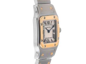 Thumbnail von Cartier Santos Galbée Lady PM kleines Modell Ref.166930 1990 Full Set sehr gut Vintage Santos Galbee Lady PM kleines Modell