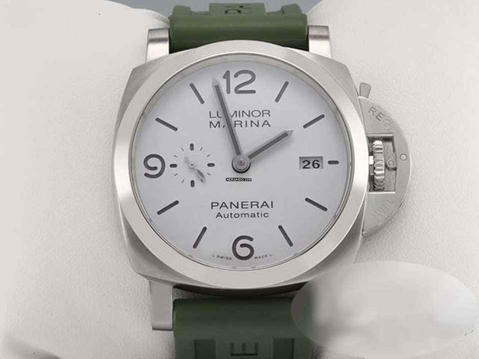  Panerai Luminor Marina Automatic 44mm Pam01314 2021 Edelstahl Automatik Stahl Steel White Dial 
