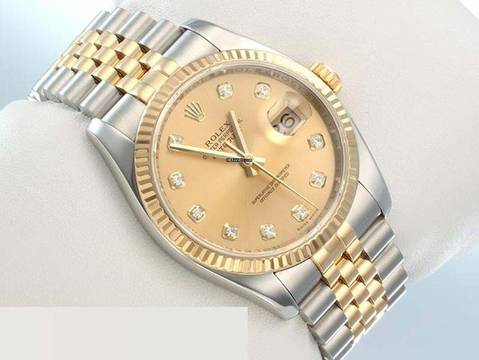  Rolex Datejust 36 36mm 116233 2015 Diamanten Stahl Gelbgold 750 Automatik Stainless Steel 18kt Yellow Gold Jubilé-band Chronometer Oyster 