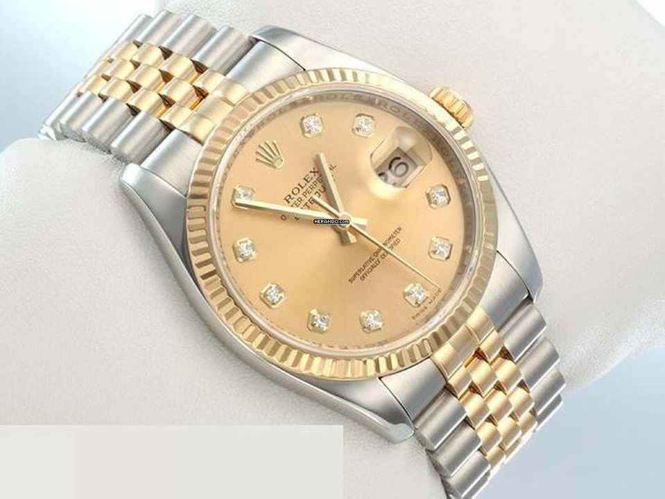  Rolex Datejust 36 36mm 116233 2015 Diamanten Stahl Gelbgold 750 Automatik Stainless Steel 18kt Yellow Gold Jubilé-band Chronometer Oyster 