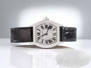 Thumbnail von Cartier Tortue Kleines Modell Weissgold 750 Diamanten Wa504931 Handaufzug 18kt White Gold