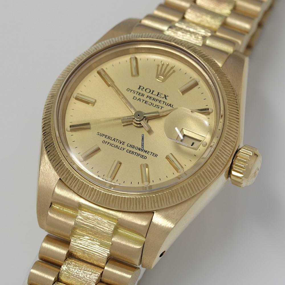 Thumbnail von Rolex Lady-Datejust Bark Finish Fullset Ref.6927 BJ.1982