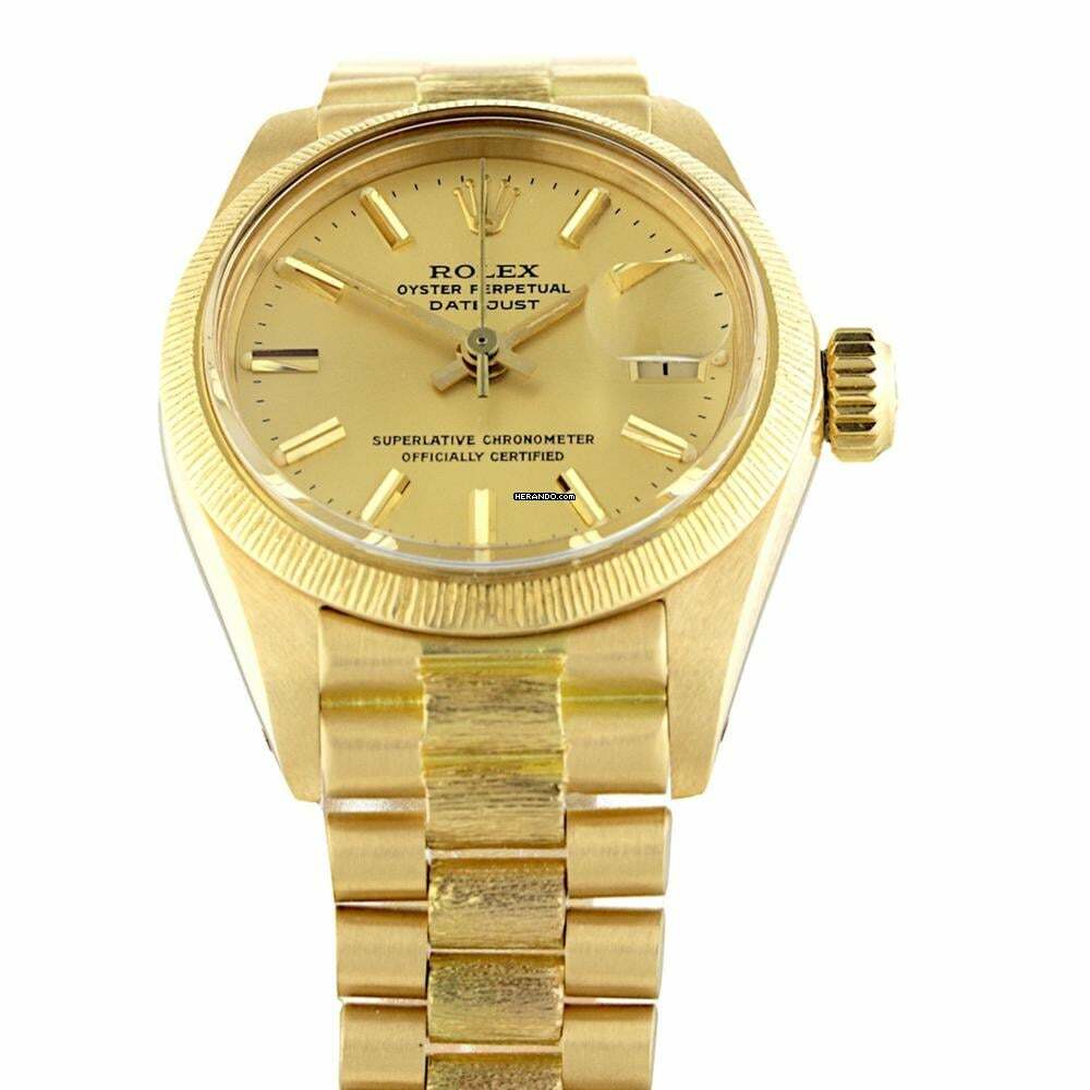 Thumbnail von Rolex Lady-Datejust Bark Finish Fullset Ref.6927 BJ.1982