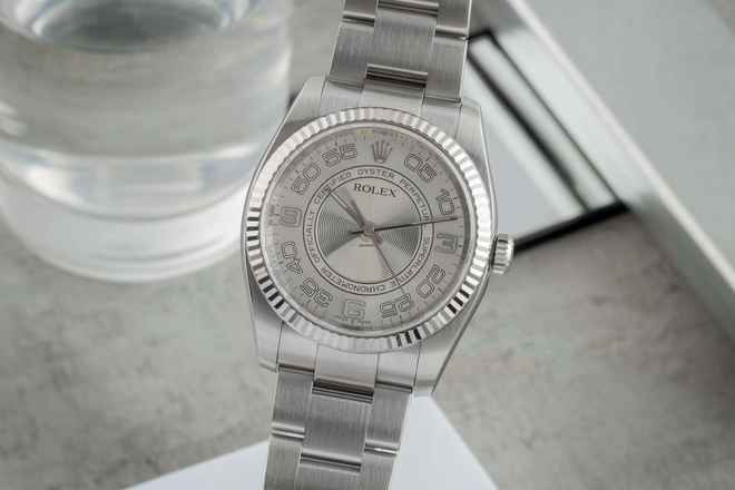  Rolex Oyster Perpetual 36 Concentric Dial Stahl Weissgold Herrenuhr Ref. 116034 