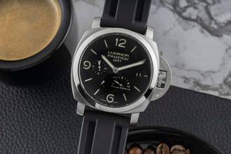 Thumbnail von Panerai Luminor 1950 3 Days GMT Power Reserve Automatic Edelstahl Herrenuhr Ref PAM00321 Papiere 2016