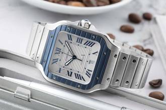 Thumbnail von Cartier Santos De Cartier Blue Stahl Automatik Herrenuhr Ref. WSSA0047 B&P 2023