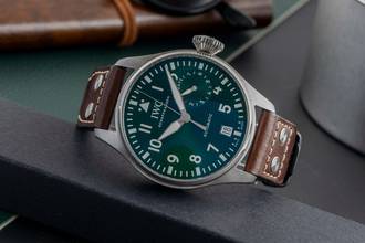 Thumbnail von IWC Große Fliegeruhr Big Pilot Stahl Automatik Green Dial Herrenuhr Ref. IW501015 B&P NP. 13900 