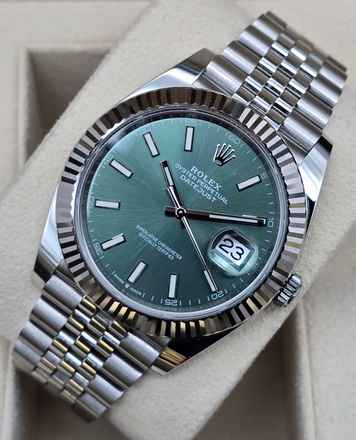  Rolex Datejust 41 41mm 126334-0028 - Mint Green Jubilee Unworn/New Condition Full Set 12-2025 