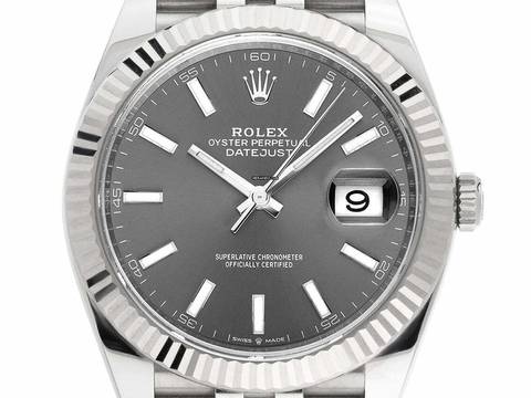  Rolex Datejust 41 Rhodium Ref.126334 2021 Full Set wie Neu Datejust Rhodium Stahl 18kt Weißgold 