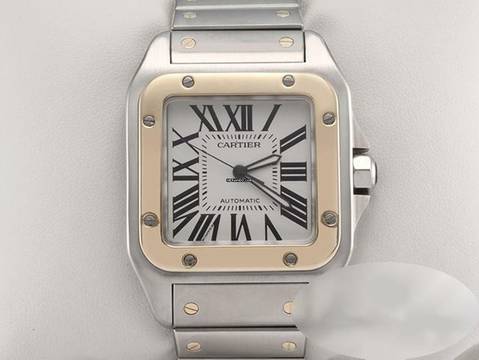  Cartier Santos 100 Xl Edelstahl Gelbgold 750 W200728g 2009 Automatik Stahl Gold Steel 18kt Yellow Gold 