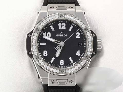  Hublot Big Bang One Click 39mm 465.sx.1170.rx.1204 Stahl Diamanten Automatik Black Dial 