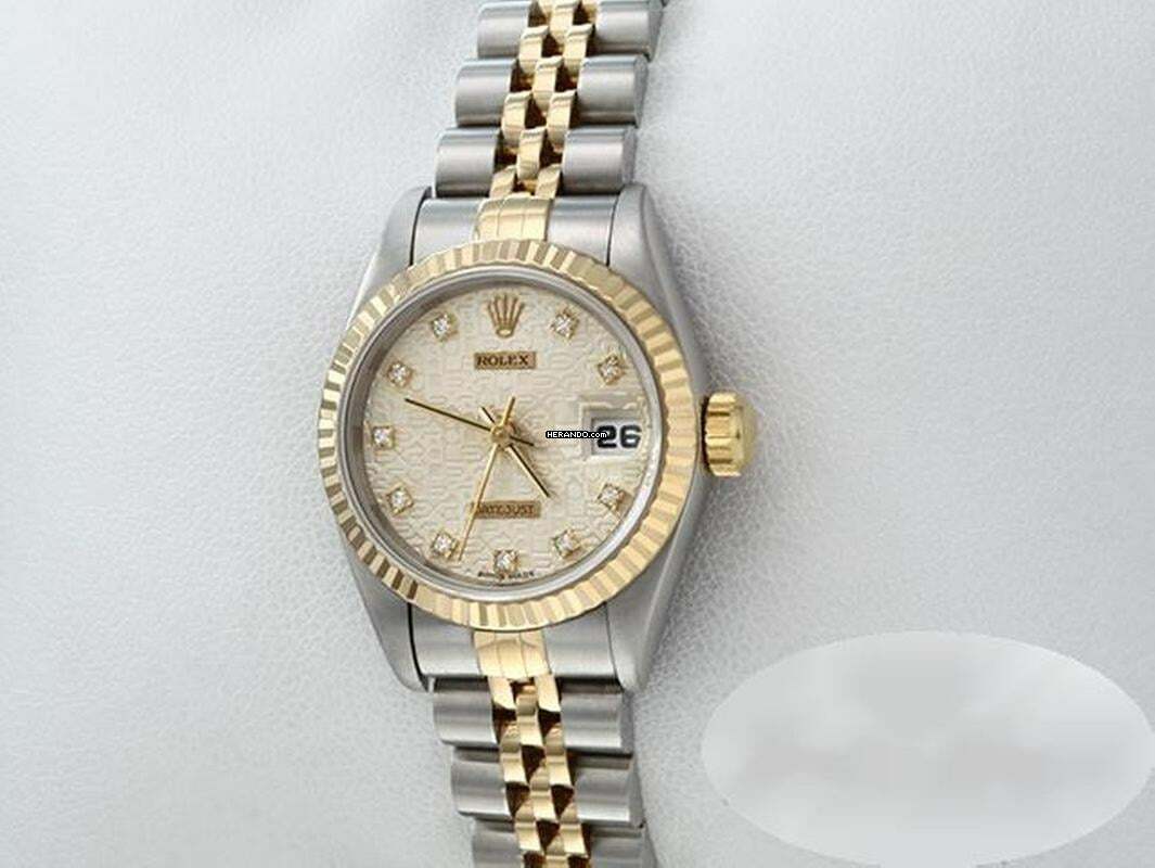 Rolex Lady-Datejust Stahl Gelbgold 750 1996 Diamanten Automatik Stainless Steel 18kt Yellow Gold Jubilé-band Chronometer Oyster