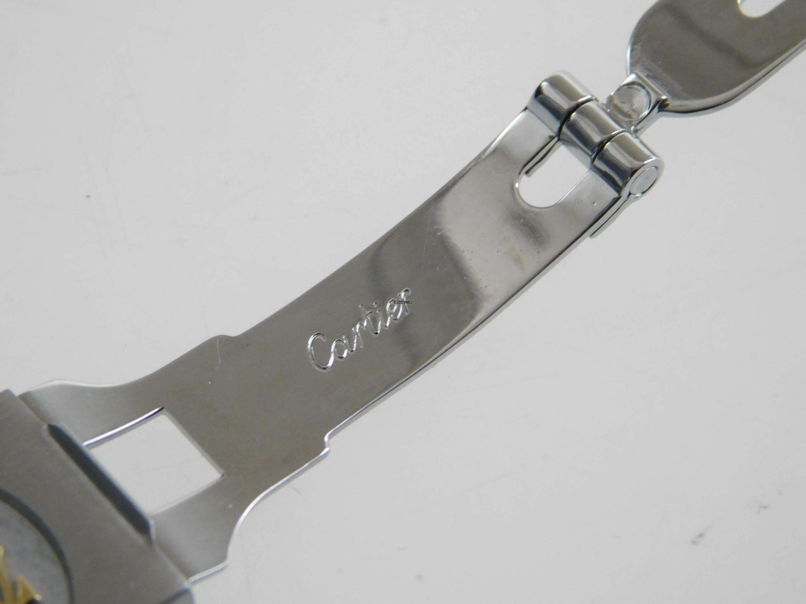 Thumbnail von Cartier Santos Octagon Burgundy Automatik XL 30mm Stahl Gold im Top Zustand langes strammes Band perfektes Burgundy Dial 30 mm