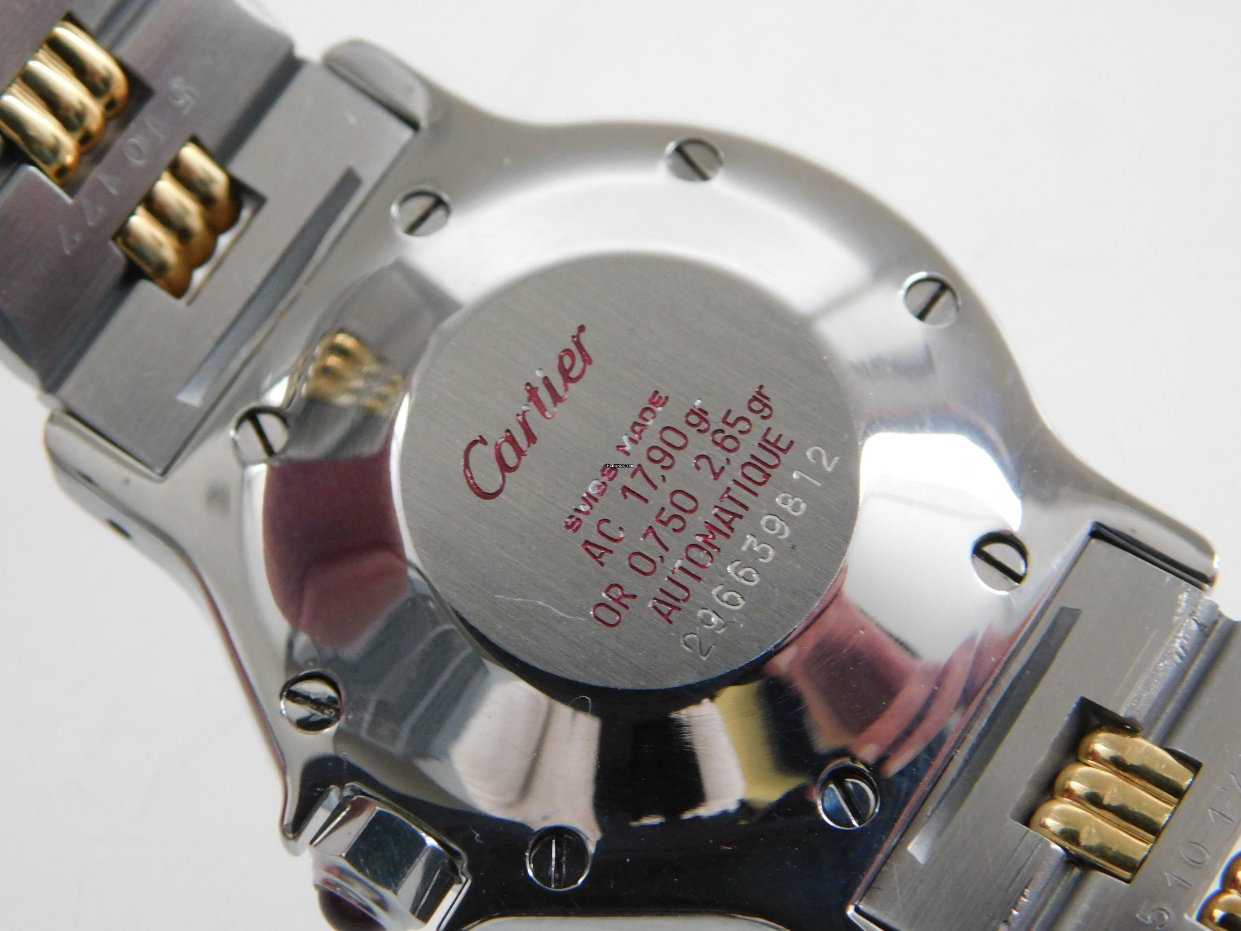 Thumbnail von Cartier Santos Octagon Burgundy Automatik XL 30mm Stahl Gold im Top Zustand langes strammes Band perfektes Burgundy Dial 30 mm