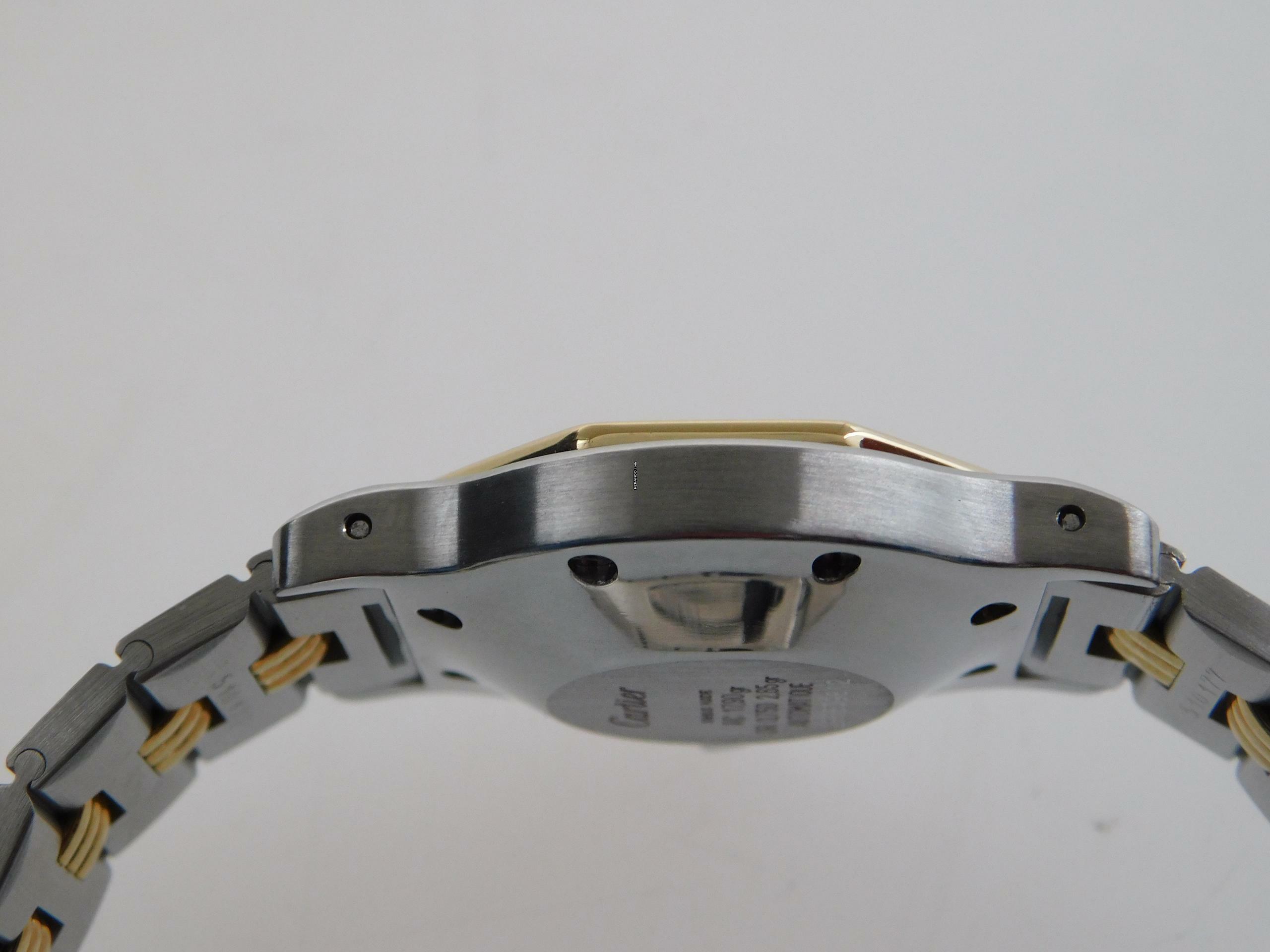 Thumbnail von Cartier Santos Octagon Burgundy Automatik XL 30mm Stahl Gold im Top Zustand langes strammes Band perfektes Burgundy Dial 30 mm