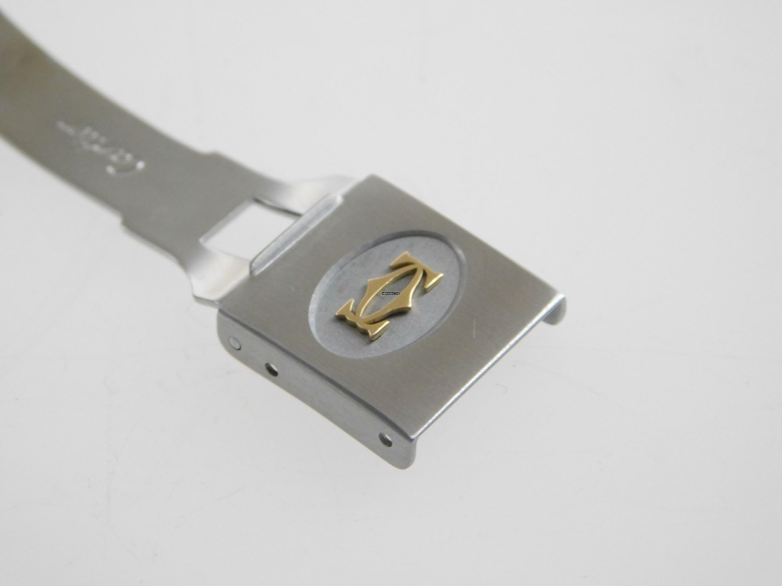 Thumbnail von Cartier Santos Octagon Burgundy Automatik XL 30mm Stahl Gold im Top Zustand langes strammes Band perfektes Burgundy Dial 30 mm