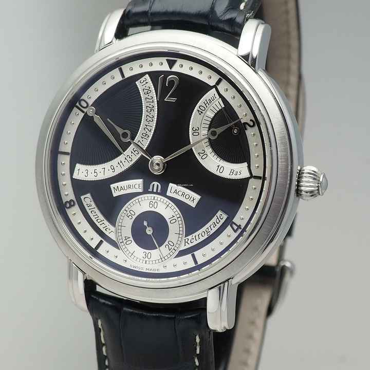  Maurice Lacroix Masterpiece Calendrier Retrograde MP7068 black dial B+P 