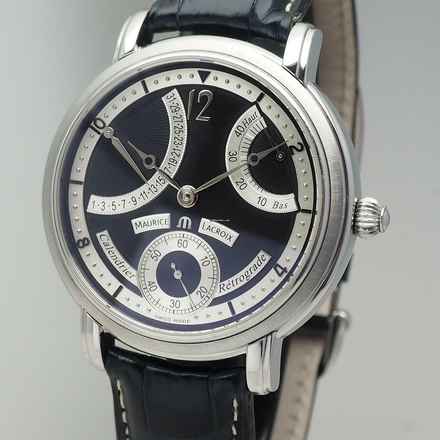  Maurice Lacroix Masterpiece Calendrier Retrograde MP7068 black dial B+P 