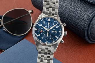 Thumbnail von IWC Fliegeruhr Chronograph Pilot Chronograph Le Petit Prince Automatik Stahl Ref. IW377717 Papiere 2017