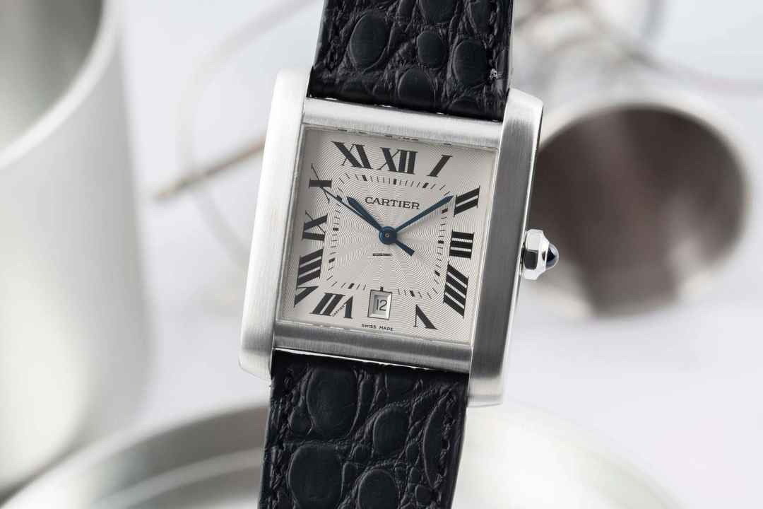  Cartier Tank Française Edelstahl Automatik Herrenuhr Ref. W5101755 B&P 2003 