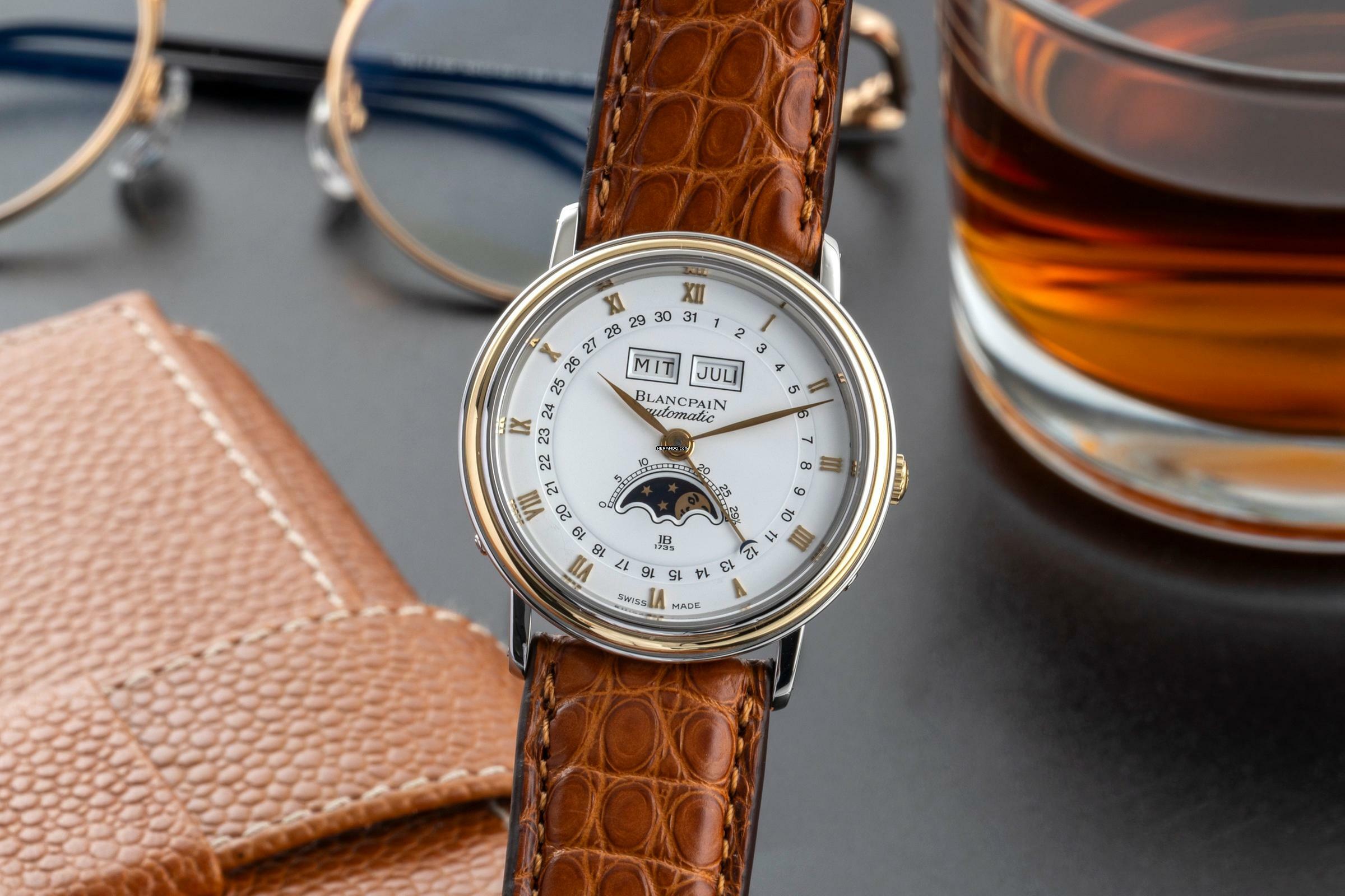 Thumbnail von Blancpain Villeret Moonphase Triple Calendar Moonphase Stahl Automatik Ref. 6595