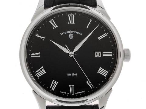  Erhard Junghans Tempus Ref.028/4721.00 2020 Full Set sehr gut Vintage Tempus Leder Faltschließe 