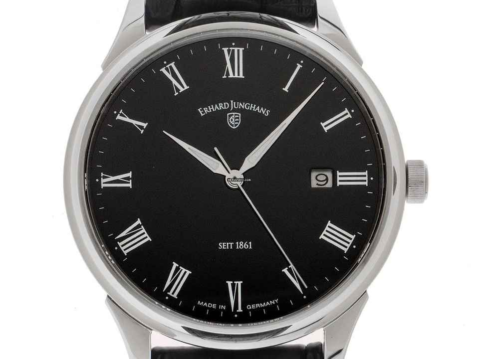  Erhard Junghans Tempus Ref.028/4721.00 2020 Full Set sehr gut Vintage Tempus Leder Faltschließe 