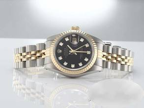 Thumbnail von Rolex Lady-Datejust Edelstahl Gelbgold 750 Diamanten Automatik 18kt Yellow Gold Stahl Stainless Steel Jubilé-band Chronometer Oyster Black Dial