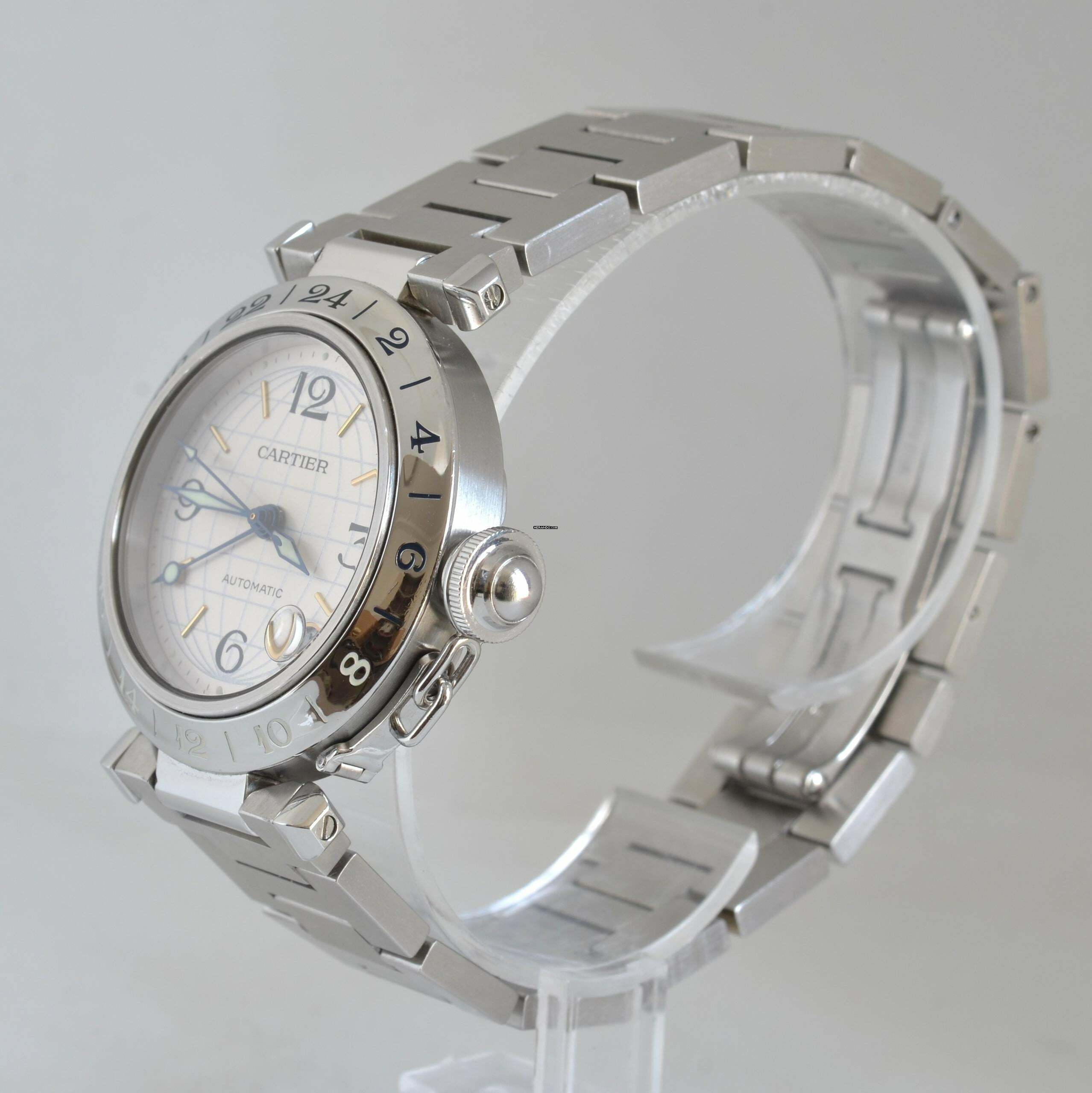 Thumbnail von Cartier Pasha C 2377 GMT Meridian 36MM silver dial Automatic
