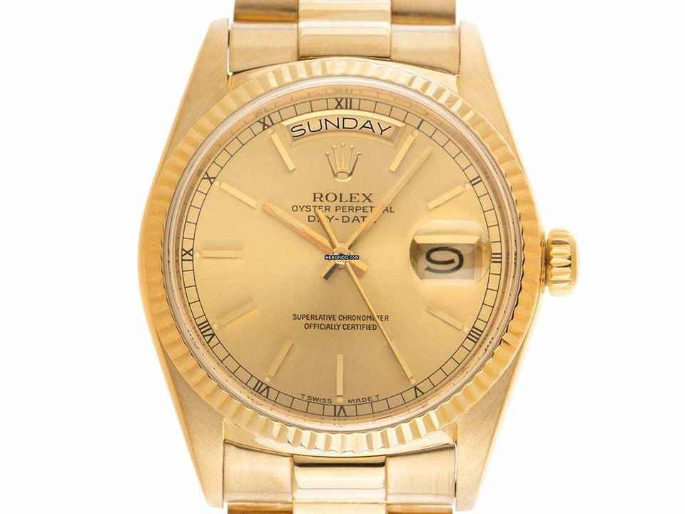  Rolex Day-Date 36 Ref.18038 1979 Full Set sehr gut Vintage Day-Date open 6/9 18kt Gelbgold 125g 