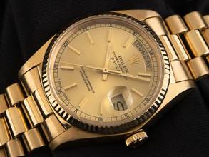 Thumbnail von Rolex Day-Date 36 Ref.18038 1979 Full Set sehr gut Vintage Day-Date open 6/9 18kt Gelbgold 125g
