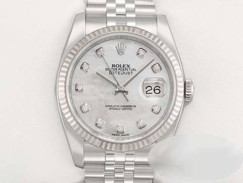  Rolex Datejust 36 116234 2014 Stahl Weissgold 750 Diamanten Perlmutt Automatik Stainless Steel 18kt White Gold Jubilé-band Chronometer Oyster 