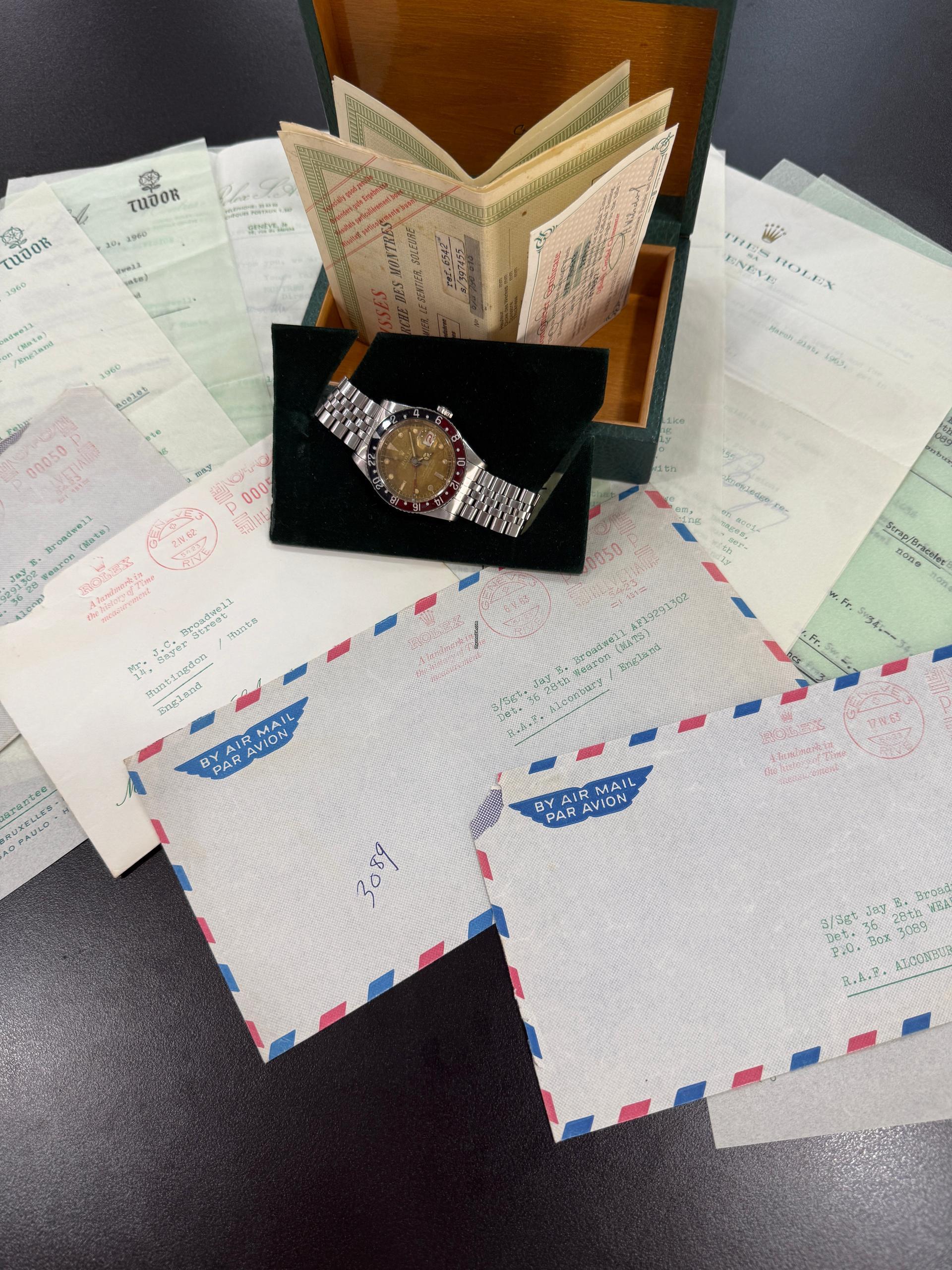 Rolex GMT-Master 6542 Full Set + Rolex Correspondences Original Dial & Bakelite Bezel c. 1959