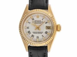 Thumbnail von Rolex Lady-Datejust Ref.69178 1990 Box&Beschreibung sehr gut Vintage Datejust Lady 18kt Gelbgold open 6/9