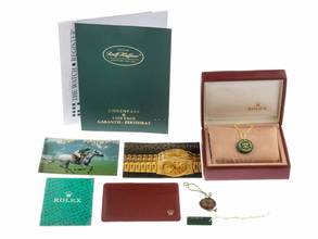 Thumbnail von Rolex Lady-Datejust Ref.69178 1990 Box&Beschreibung sehr gut Vintage Datejust Lady 18kt Gelbgold open 6/9