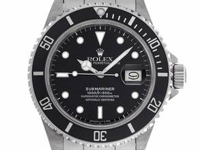Thumbnail von Rolex Submariner Date DateRef.16800 1986 Box&Beschreibung sehr gut Vintage Submariner Date open 6/9