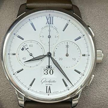  Glashütte Original Senator Chronograph Panoramadatum Panorama Date NEW FULL SET 