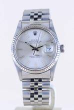 Thumbnail von Rolex Datejust 36 16014 silver Stick dial Jubiléband Stahl Weißgold 1987 Tritium B+P