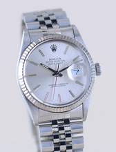 Thumbnail von Rolex Datejust 36 16014 silver Stick dial Jubiléband Stahl Weißgold 1987 Tritium B+P
