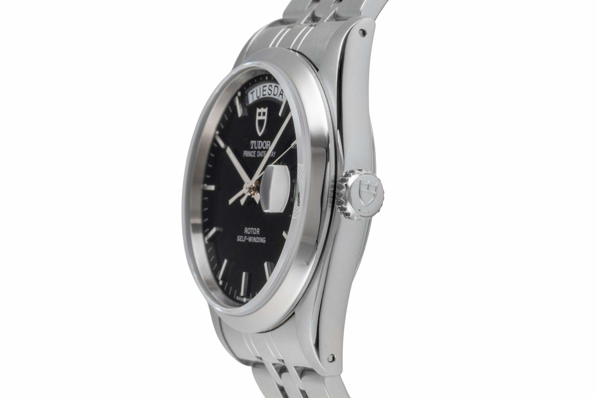 Thumbnail von Tudor Prince Date Day Black Dial Edelstahl Automatik Ref. 76200 Papiere